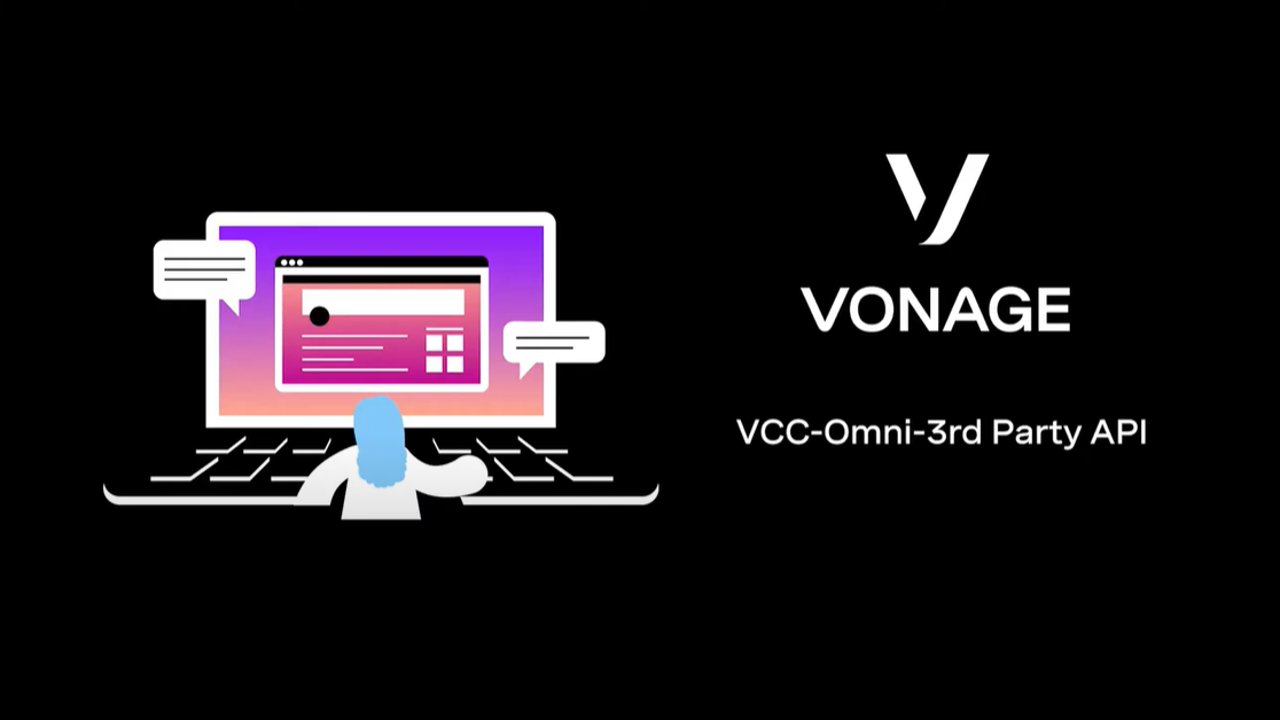 API omnicanal tierce de Vonage Contact Center Cover frame for VCC-Omni-3rd Party API video