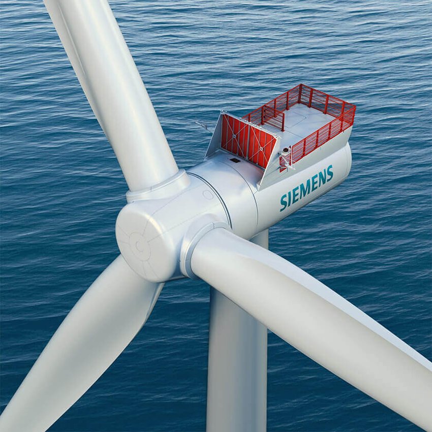 Photo d'une éolienne offshore Siemens 