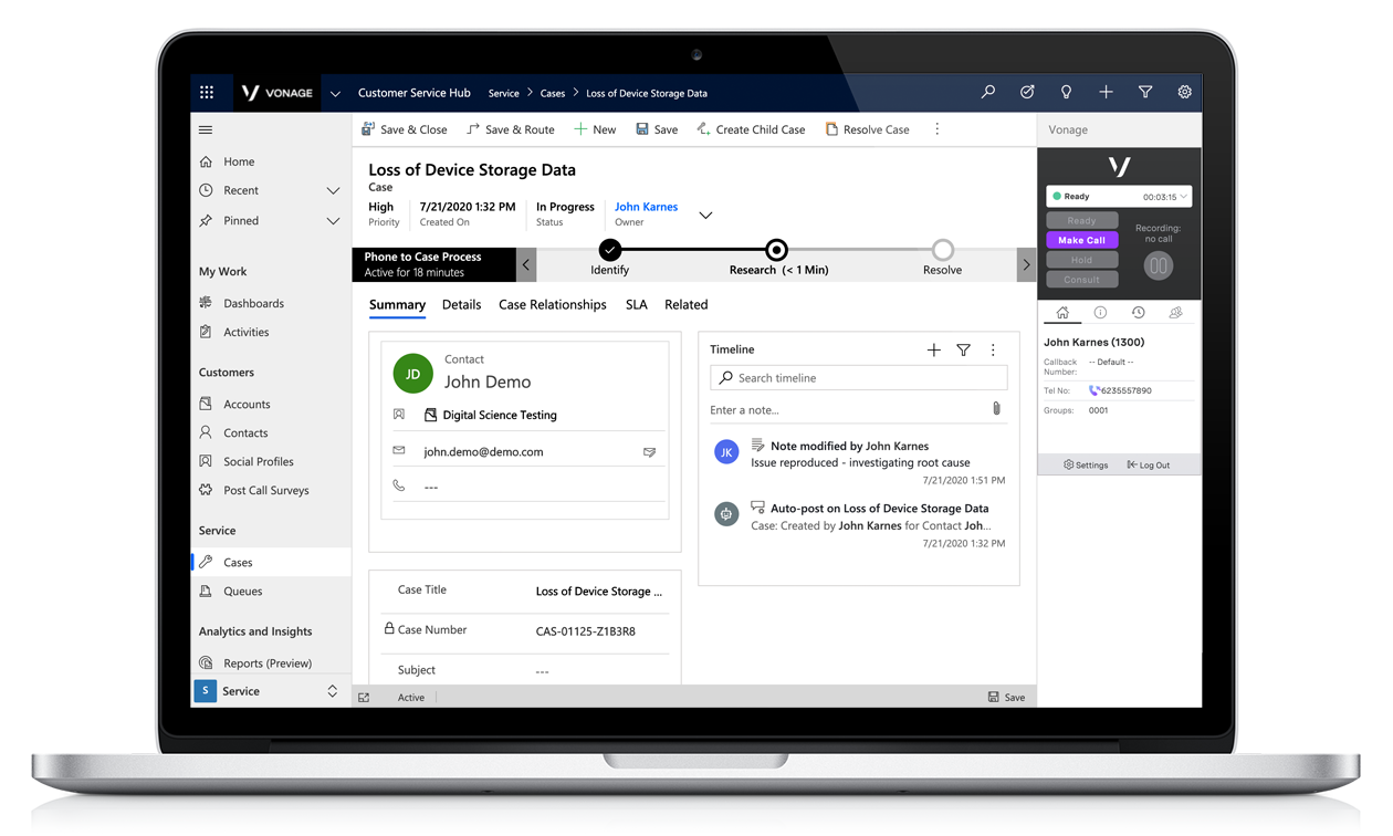 Historique et enregistrements des appels Microsoft Dynamics 365 Service Hub